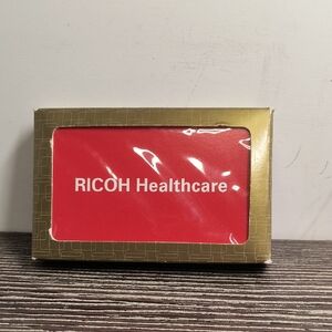 Ricoh Healthcare Red Card Holder Vintage Gemaco Advertising Playing Cards Opened